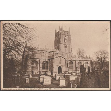 Church from South-West, Fairford, Gloucestershire, c.1920s - OG Farmer Postcard