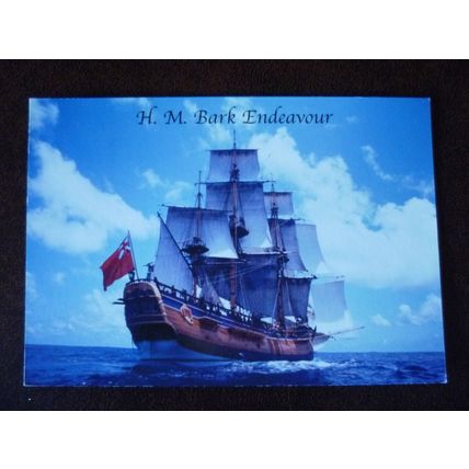 HM Bark Endeavour sailing ship 2002 used John Hinde colour postcard