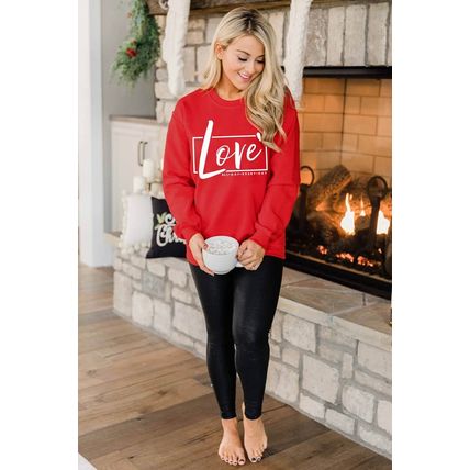 Red Valentine's Day Love Graphic Sweatshirt
