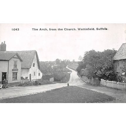 The Arch, from the Church, Wattisfield, Suffolk : Pawsey printed postcard 1643