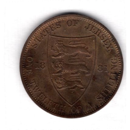 Great Britain. Jersey. 1/12th Shilling 1881. dy15309