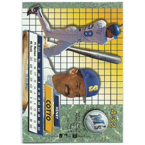 1992 Fleer Ultra - #432 - Henry Cotto