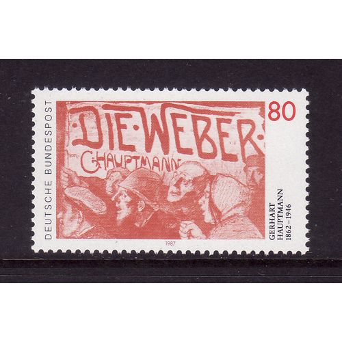 GERMANY 1987 GERHART HAUPTMANN SG2222 80pf POSTER THE WEAVERS U/M MINT