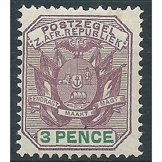 Transvaal 1897 SG220 3d Purple & Green Mounted Mint .. ..