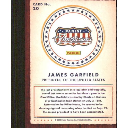 2012 Americana Heroes And Legends James Garfield #20