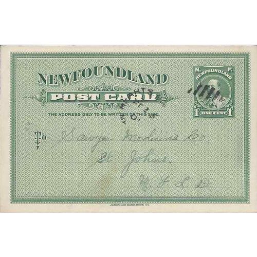 Newfoundland #P 7 Postal Card 1910 Hearts Content Split Ring Cancel