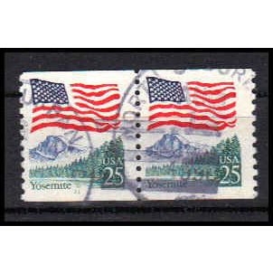 Used 2280a 25c U.S. Flag Fine CNP Left 11 PA1084