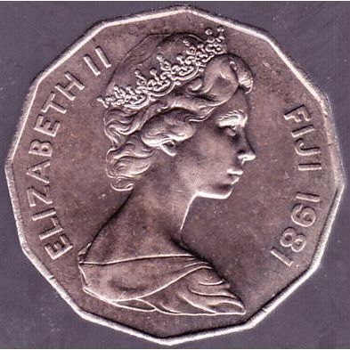 1981 Fiji 50 Cents Coin