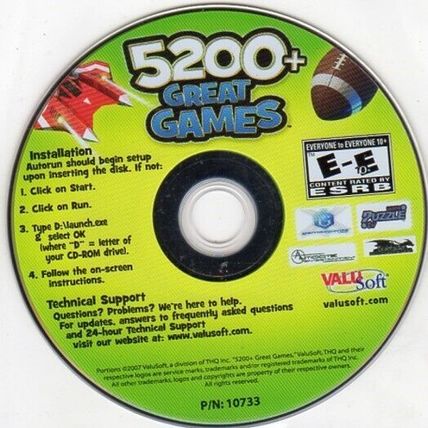 5200+ Great Games (PC-DVD, 2007) for Windows ME/XP - NEW DVD in SLEEVE
