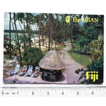 1990 postcard The Fijian Hotel Great for Relaxation