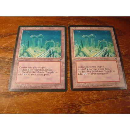 Magic The Gathering, MTG, 2-Cards, 1994, SVYELUNITE TEMPLE, ex/nm