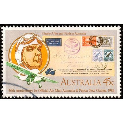 Australia 1984 First Air Mail 45c Used Stamp Aust & PNG
