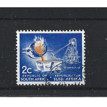 SouthAfrica.SG201 2c Pouring Gold.Variety Unchecked.Fine Used.Aug25f