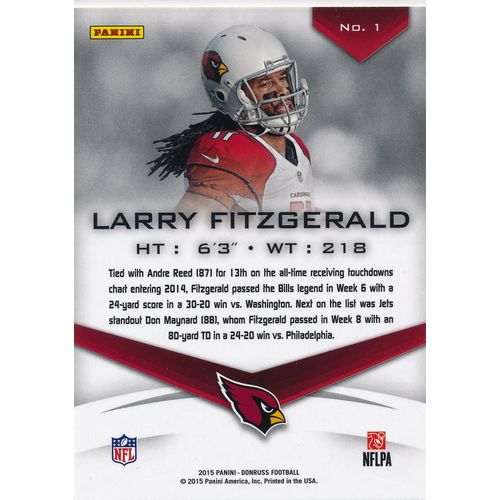 2015 Donruss Football Elite 1 Larry Fitzgerald Arizona Cardinals