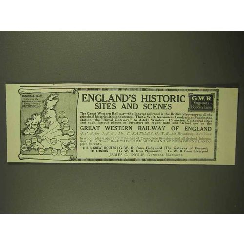 1911 Great Western Railway of England Ad - Historic