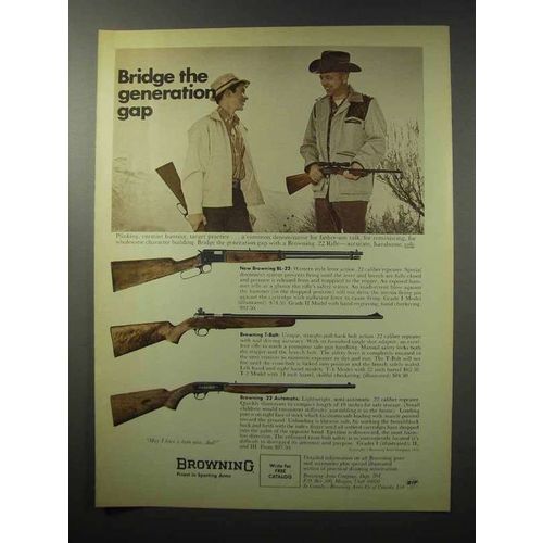 1970 Browning BL-22; T-Bolt; .22 Automatic Rifle Ad - Generation Gap