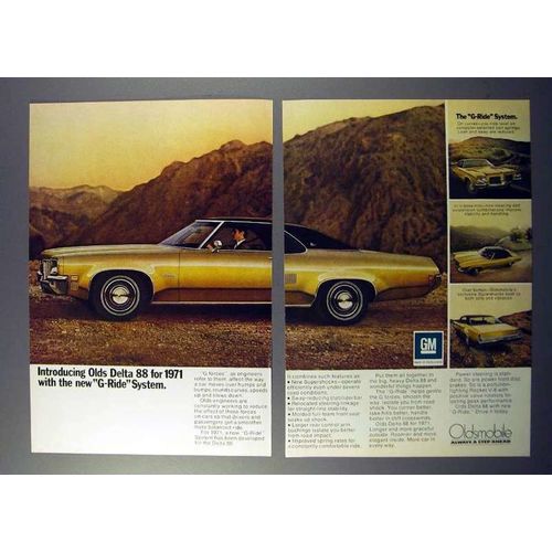 1971 Oldsmobile Delta 88 Car Ad - New G-Ride System!