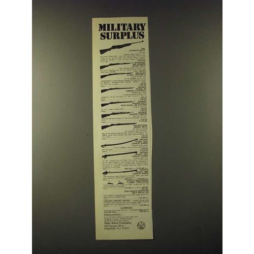 1980 Navy Arms Ad - Johnson Rifle, Standard 98K Mauser, Brazilian Model 1894