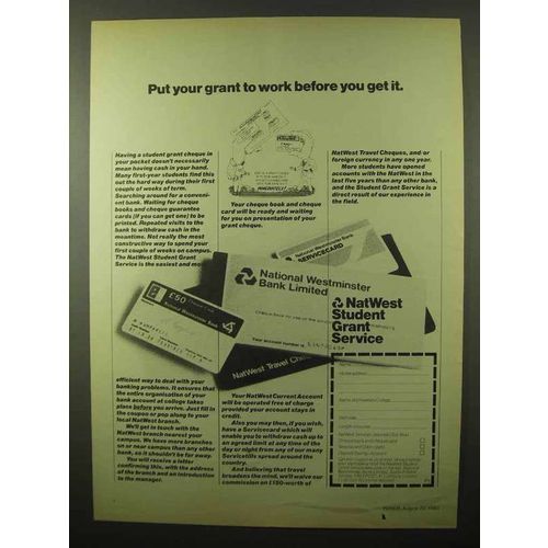 1980 NatWest Bank Ad - Put Your Grant To Work