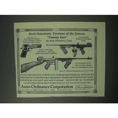 1983 Auto-Ordnance Thompson Ad - 1927 Pistol; A1 Deluxe