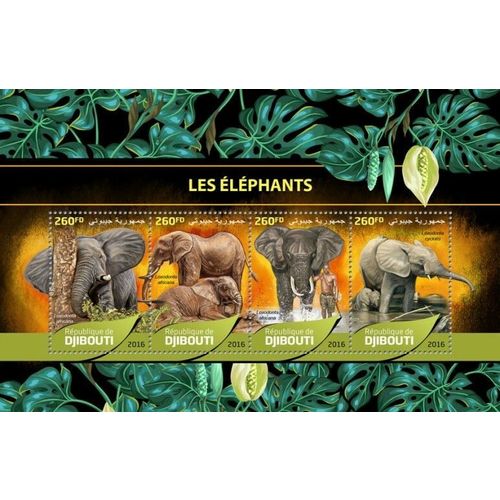 DJIBOUTI 2016 SHEET MNH ELEPHANTS ELEFANTES ELEFANTI ELEFANTEN WILDLIFE 4