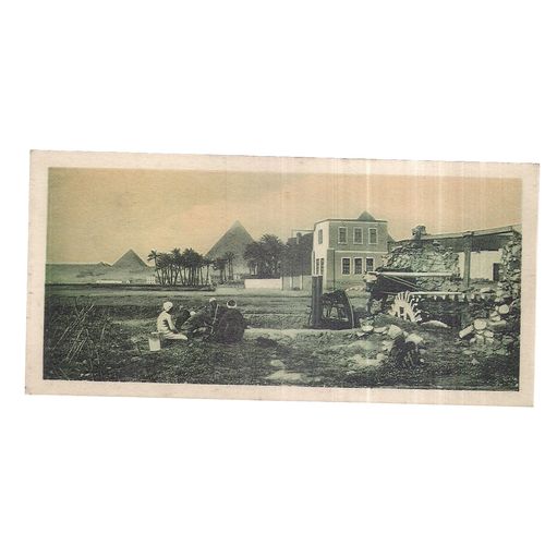 CAIRO, VILLAGE & PYRAMIDS, EGYPT vintage unused postcard =