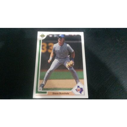 1991 Upper Deck Card # 650 Steve Buechele Excellent (5) Texas Rangers