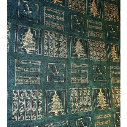 David Textiles Green Gold Christmas Theme Fabric Material Sewing Crafting