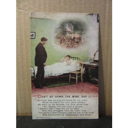 DON'T GO DOWN THE MINE DAD unused vintage postcard by Bamforth Coal Mining