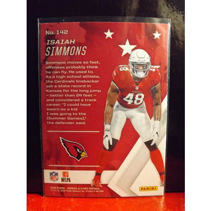 2020 Rookies & Stars ISAIAH SIMMONS (Arizona Cardinals) RED RC #142