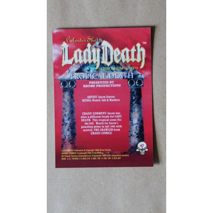 Lady Death All-Chromium Base trading Card # 47 (C) 1994 Chaos Krome comics