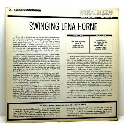 1963 Lena Horne Swinging LP Vinyl Record Album (P5