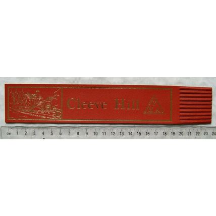 Vintage: red leather bookmark - Cleeve Hill, YHA