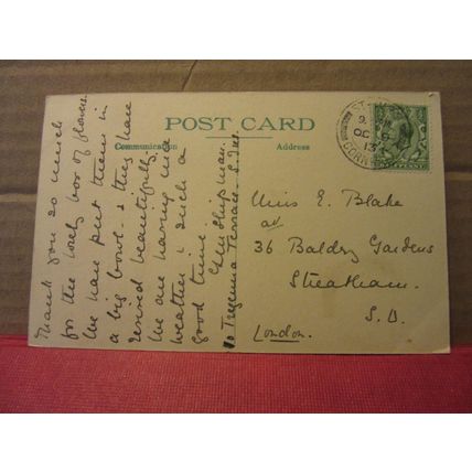 THE HARBOUR, ST. IVES .CORNWALL used antique postcard 1913 pm =