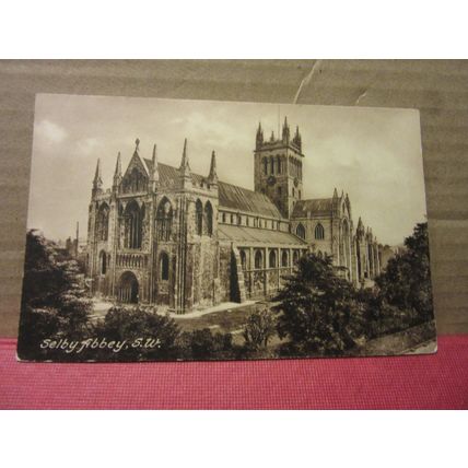 S.W. SELBY ABBEY. YORKSHIRE. unused vintage postcard Frith '=