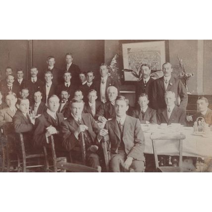 Meeting with London Street Map Antique Real Photo Postcard