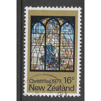 NEW ZEALAND 1977 CHRISTMAS 16c MADONNA AND CHILD WINDOW SG 1154 FINE USED#