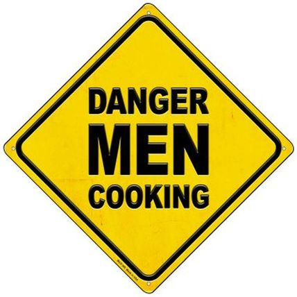 Danger Men Cooking 8'' Metal Sign caution crossing aluminum bbq patio