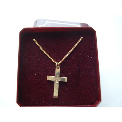 Necklace Gold Cross 2000 Millennium Hallmarked Solid Gold Pendant 9 ct K 375
