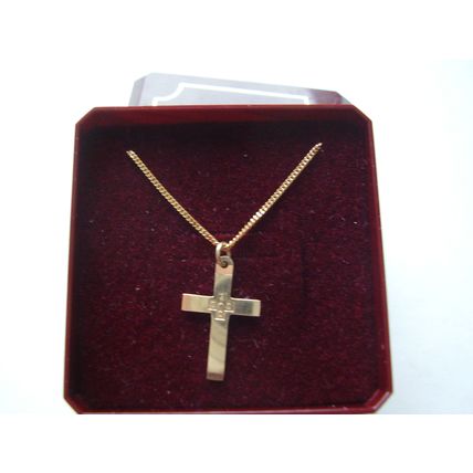 Gold Cross 2000 Millennium Hallmarked Solid Gold Pendant 9 ct K 375 Necklace