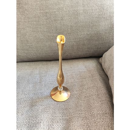 Vintage, Brass/Metal & Glass, Single Flower Vase/Flute - Floral, Decorative