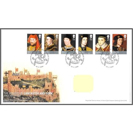 2008 GB FDC - Houses of Lancaster & York - Typed Address