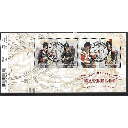 2015 Battle of Waterloo Mini Sheet with Barcode Fine Used HRD2-B