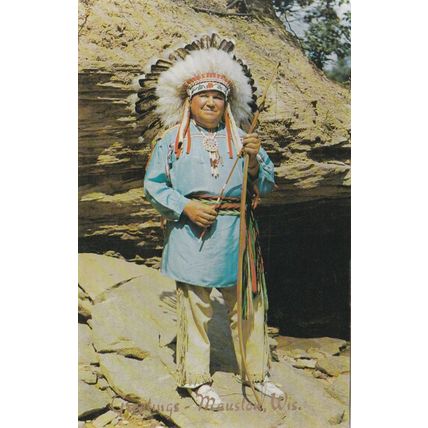 Chief Ho ton Ga Mauston Wisconsin United States Postcard posted 1988 crease
