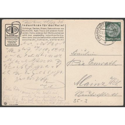 Indanthren Textilien, 1936 - Reklame AK