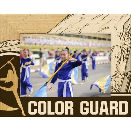 Color Guard Laser Engraved Wood Picture Frame Landscape (3 x 5)