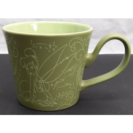 DISNEY Store Tinkerbell Fairies Green 20oz Coffee Mug Cup Sketch