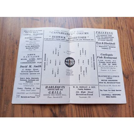 1960 Scottish Cup 1st Round - Berwick Rangers vs Glasgow Rangers 30/1/60