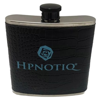 HPNOTIQ 6 oz. Stainless Steel/Faux Leather Flask-BLUE/BLACK-NEW-FAST SHIPPING