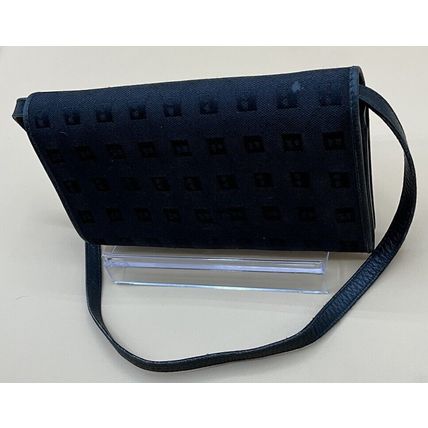 A Beautiful Vintage Rare Cotton/leather Black Bally Crossbody Wristlet Wallet